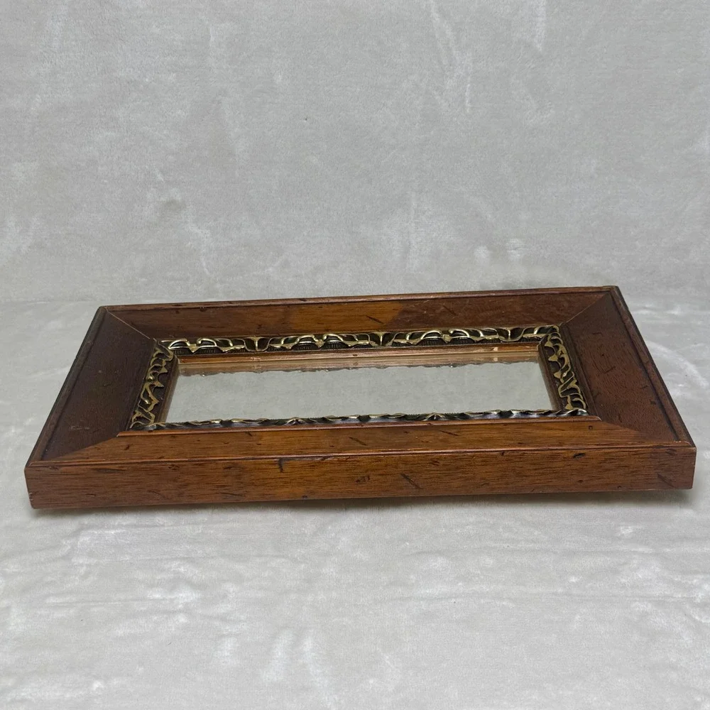 Paragon Picture Gallery Wall Mirror Brown Gold Dark Wood Frame Accent Mirror